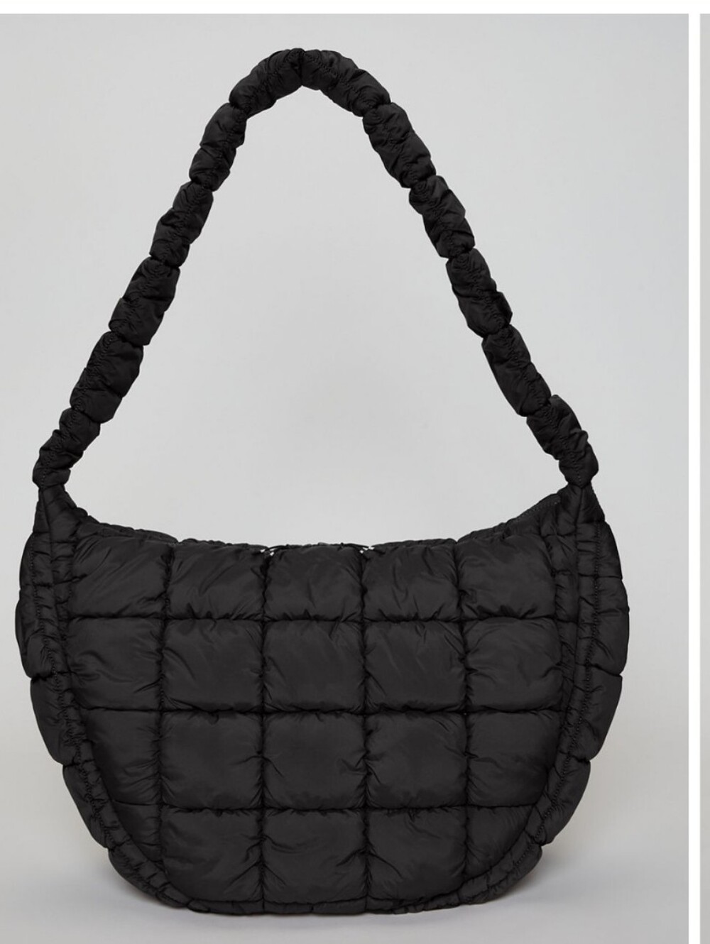 Fabletics New In bag - Black Quilted Shoulder Bag - Stylish Puffer Tote - Picture 2 of 6